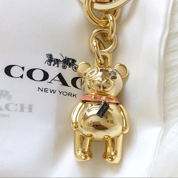 COACH Gold 3D Bear Bag Charm - Picture 3 of 8